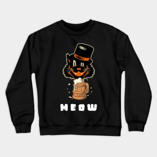 cat beer, cat drinking beer, beer cat, drinking cat, beer, cat, beer drinking gift, drinking animal Crewneck Sweatshirt